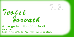 teofil horvath business card